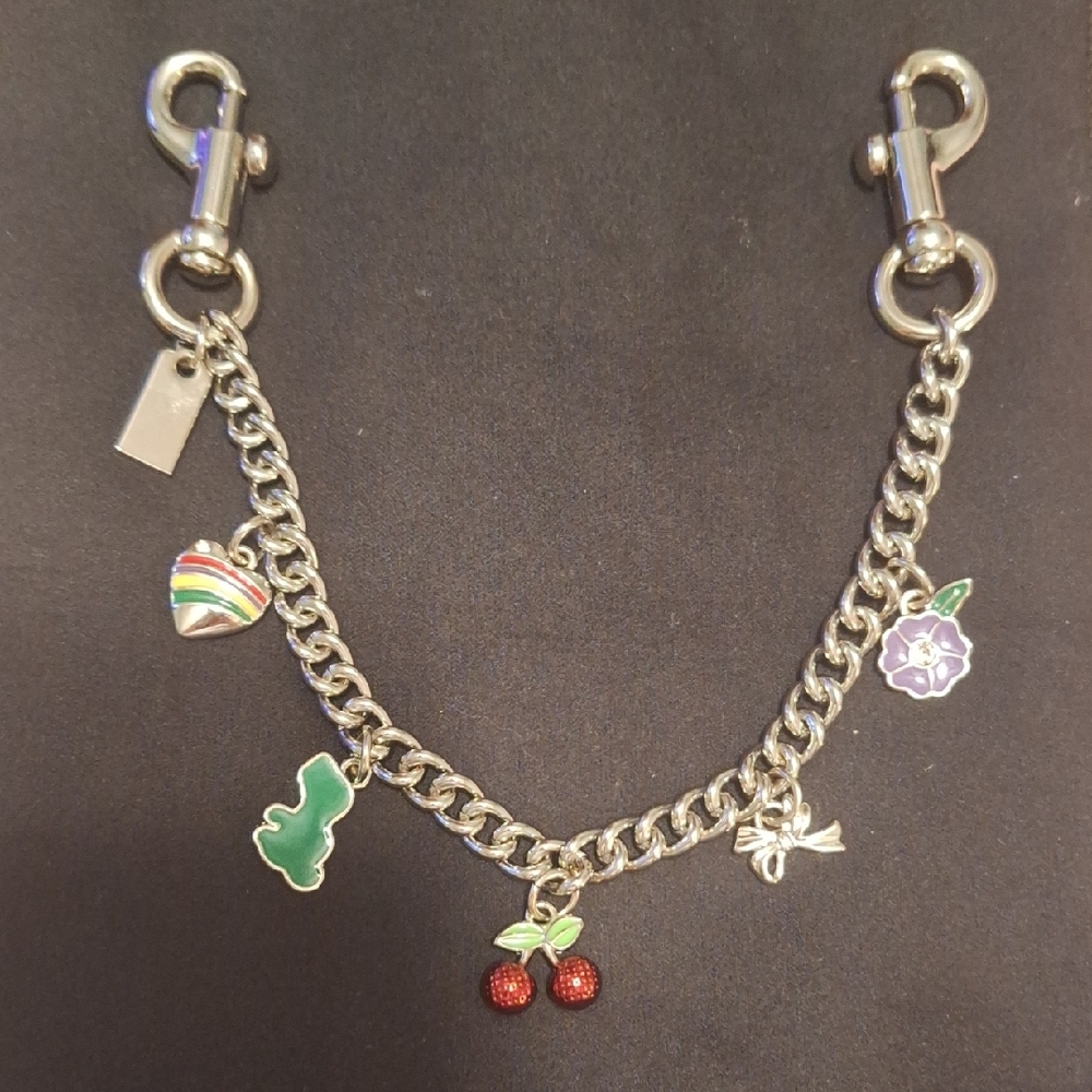 Bag Charm Silver With Enamel Charms